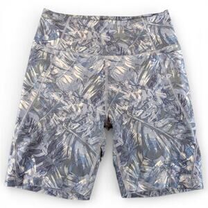 Freely FP Movement Bike Shorts Women’s Large Blue Floral Athletic Legging Shorts